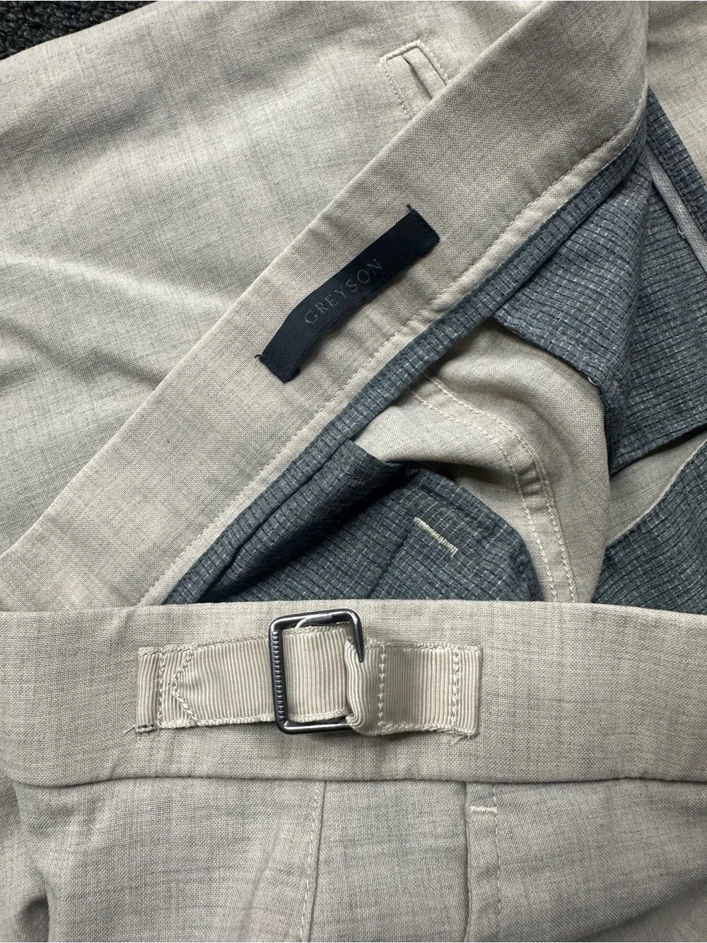 Greyson Rumson Jogger 34x30 Beige Side Tabs Wool Blend